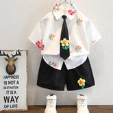 Floral Shirt & Tie Set with 3D Flower Shorts (1-8 Years)