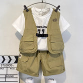 Cool Kids' Headphone Tee & Distressed Shorts Ensemble (1–8 Years)