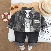 Denim Shirt, Sweatshirt & Jeans Children’s Outfit – Blue or Black (1-5 Years)