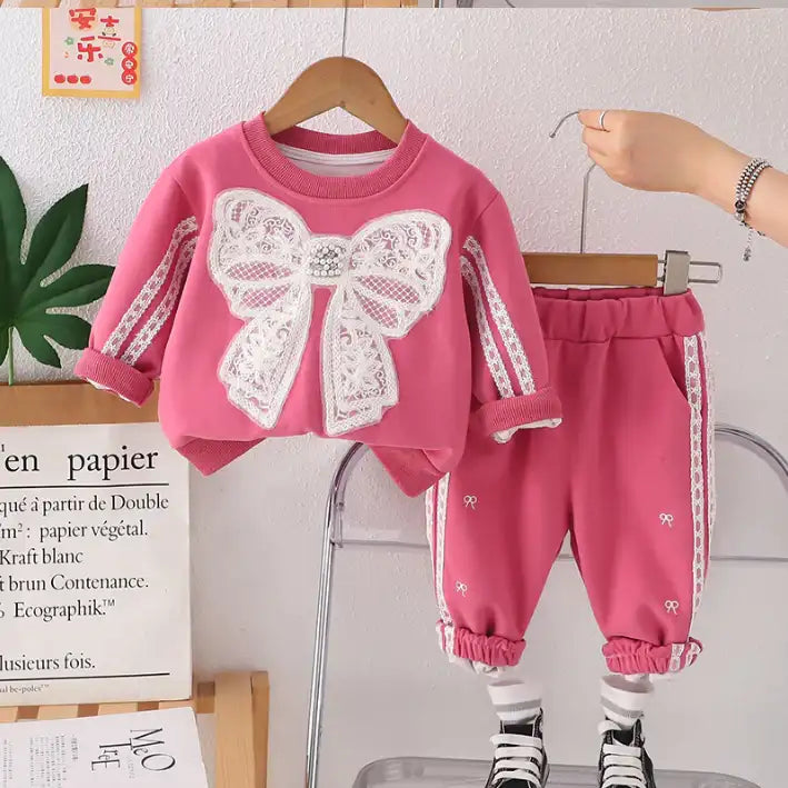 2-Piece Kids Bow Outfit β Black, Purple or Pink (1-5 Years)