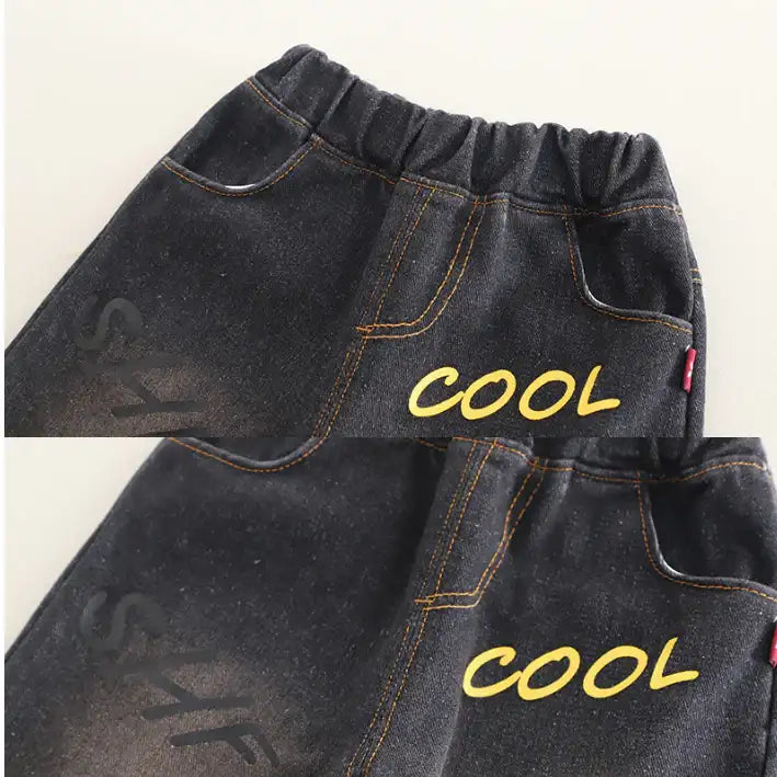 Toddler 2-Piece Bear Print Sweatshirt & Jeans Set – Blue or Green (1-5 Years)