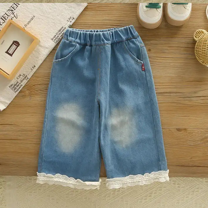 2-Piece Kids Bear Outfit with Denim Skirt – Pink or Red (1-5 Years)