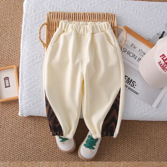 Bear Print Sweatshirt & Pants Set – Cream, Navy or Beige (1-5 Years)