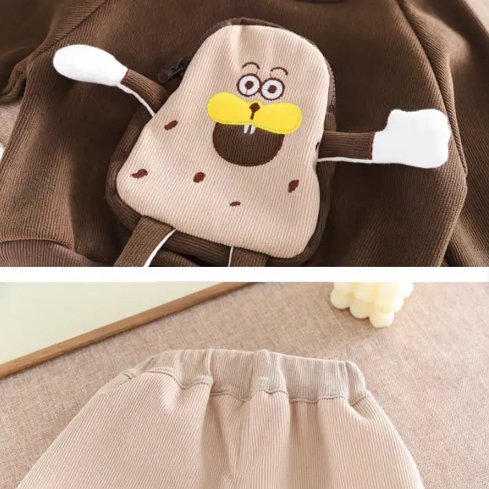 2-Piece Character Sweatshirt & Pants Set β Navy or Brown (1-5 Years)