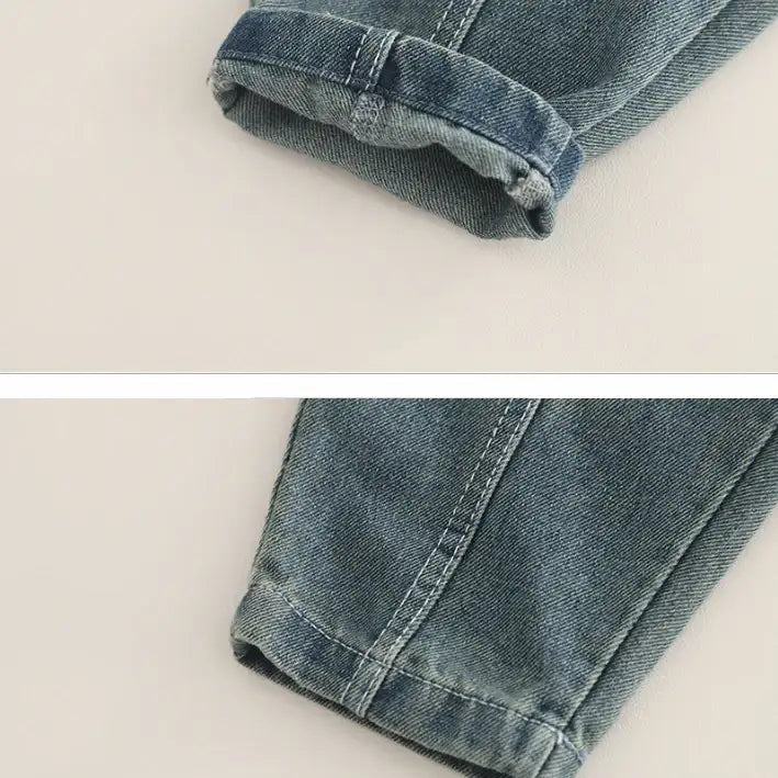 Kids Cartoon Sweatshirt & Jeans Outfit β Beige (1-5 Years)