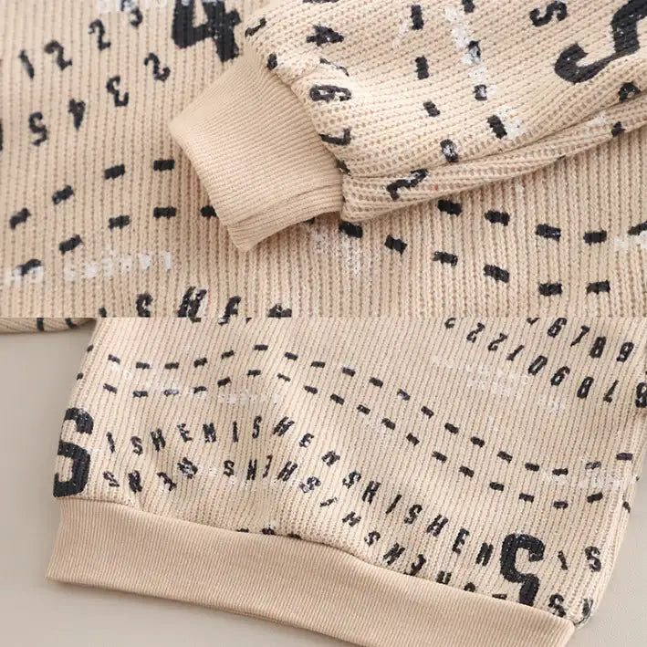 Unisex Kids Number Print Outfit – Green, Beige or Black (1-5 Years)