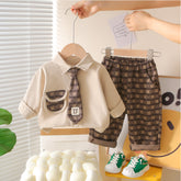 2-Piece Kids Formal Outfit – Shirt & Pants (Black or Beige, 1-5 Years)