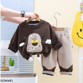 2-Piece Character Sweatshirt & Pants Set – Navy or Brown (1-5 Years)