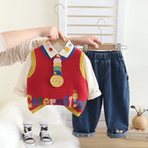 3-Piece Caterpillar Vest Outfit – Red or Purple (1-5 Years)
