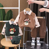 3-Piece Mushroom Vest Outfit – Brown or Green (1-5 Years)