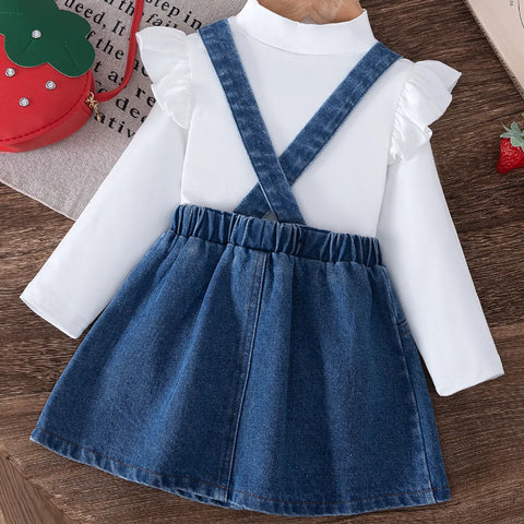 3-Piece Strawberry Suspender Dress Set with Matching Bag (6M–3Y)