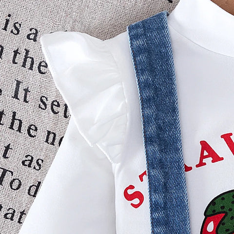 3-Piece Strawberry Suspender Dress Set with Matching Bag (6M–3Y)