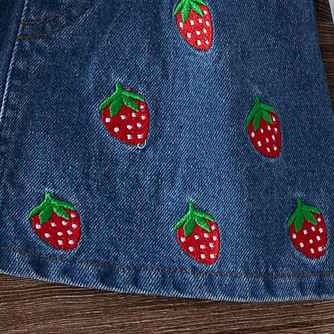 3-Piece Strawberry Suspender Dress Set with Matching Bag (6M–3Y)