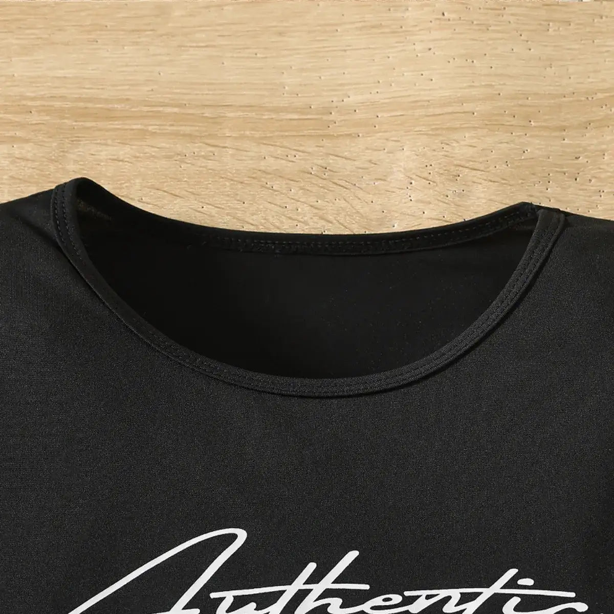 Black “Authentic” T-Shirt & Pink Pocket Shorts Set for Girls