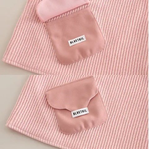 3-Piece Kids Vest Outfit with Plush Detail – Pink, Beige or Brown (1-5 Years)