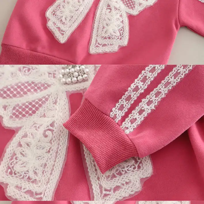 2-Piece Kids Bow Outfit – Black, Purple or Pink (1-5 Years)