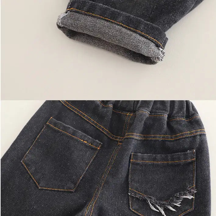 Toddler 2-Piece Bear Print Sweatshirt & Jeans Set – Blue or Green (1-5 Years)