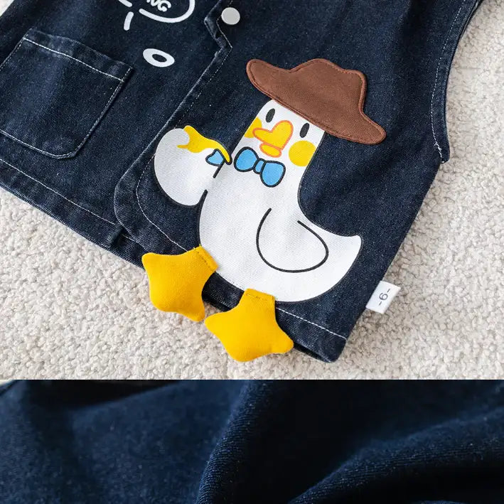 3-Piece Kids Duck Outfit – Blue or Dark Denim (1-5 Years)