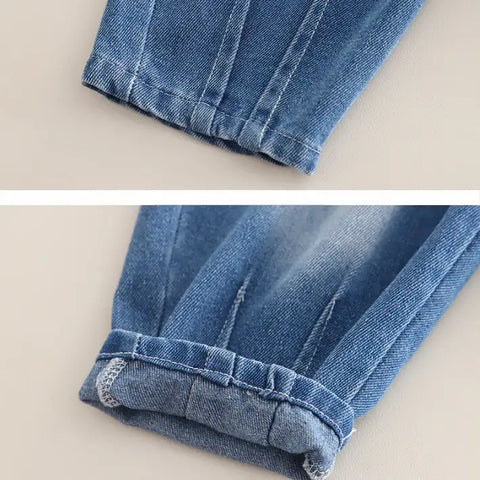 Unisex Kids Casual Outfit with Neon Print Sweatshirt & Jeans – Pink or Green (1-5 Years)