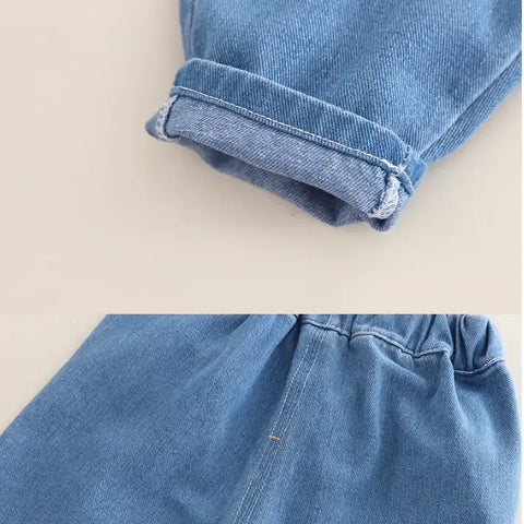 Cartoon Bear Print Sweatshirt & Jeans Set (1-5 Years)