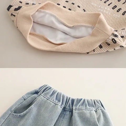 Unisex Kids Number Print Outfit – Green, Beige or Black (1-5 Years)