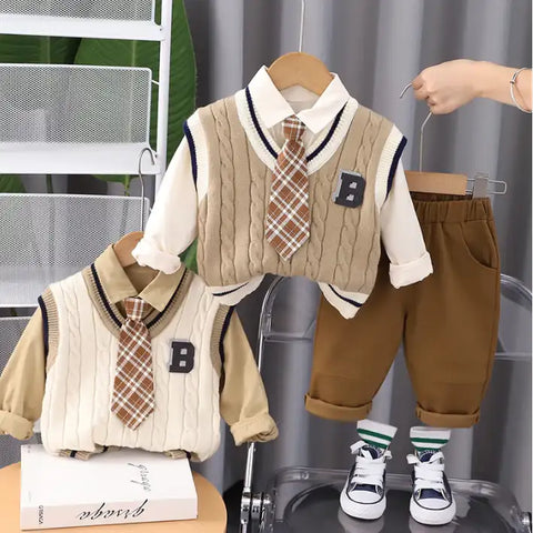 Boys 3-Piece Formal Shirt, Vest & Pants Set (1-5 Years)