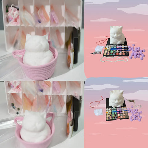 Deluxe Cat Design Kit – Paint, Decorate & Personalize Your Own Cat Figure