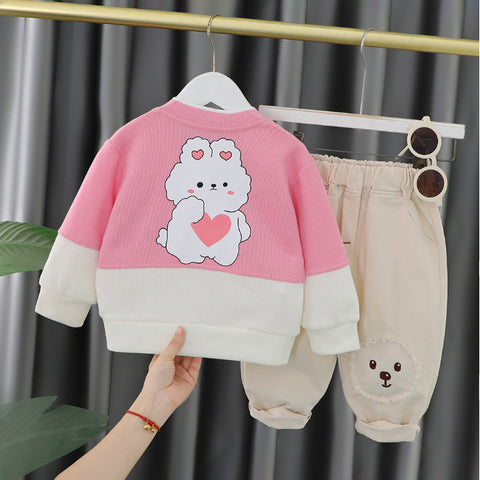 Toddler 3-Piece Animal Pocket Cardigan Set – Red, Brown, Pink (1-6 Years)