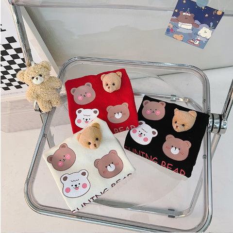 Toddler & Baby 3-Piece Bear Vest Outfit – Red, Black, White (10M-5Y)