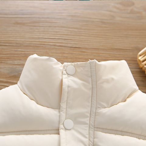 Toddler 3-Piece Hoodie, Pants & Puffer Vest Set – Green, Brown, Cream, White (1-6 Years)