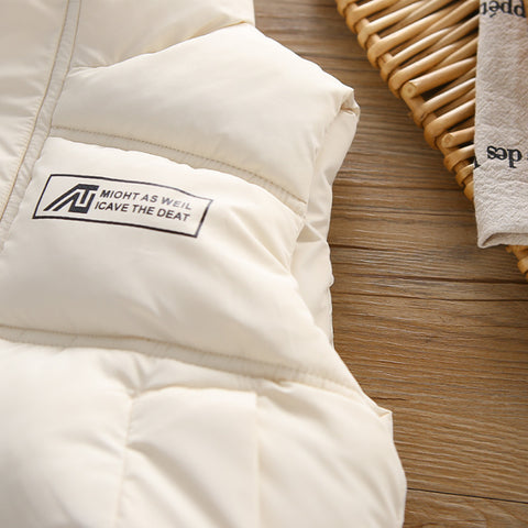 Toddler 3-Piece Hoodie, Pants & Puffer Vest Set – Green, Brown, Cream, White (1-6 Years)