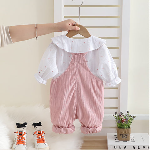 2-Piece Kids Outfit with 3D Bunny Pocket – Pink or Brown (1-5 Years)