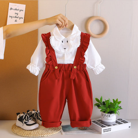 2-Piece Kids Suspender Outfit – Red, Pink or Blue (1-5 Years)