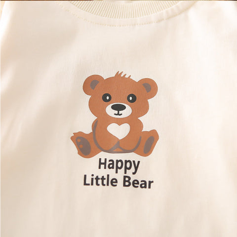 3-Piece Kids Bear Outfit – Beige (1-5 Years)