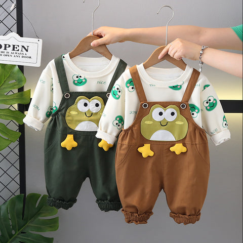 2-Piece Unisex Kids Frog Outfit – Green or Brown (1-5 Years)