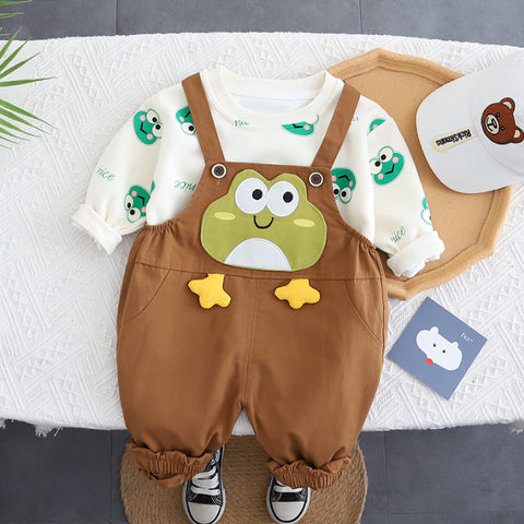 2-Piece Unisex Kids Frog Outfit – Green or Brown (1-5 Years)