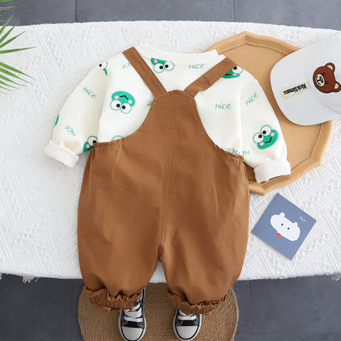 2-Piece Unisex Kids Frog Outfit – Green or Brown (1-5 Years)