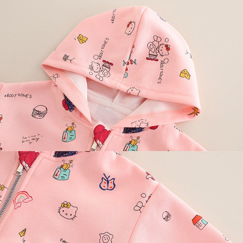 3-Piece Kids Cartoon Outfit – Pink (1-5 Years)