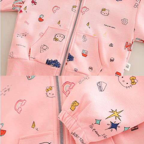 3-Piece Kids Cartoon Outfit – Pink (1-5 Years)