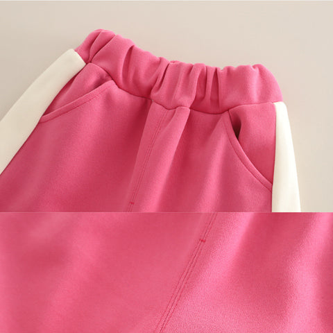 Poodle Patch Sweatshirt & Jogger Pants Children’s Outfit – Pink, Purple or Brown (1-5 Years)