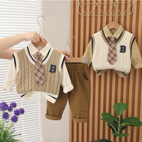 Boys 3-Piece Formal Shirt, Vest & Pants Set (1-5 Years)