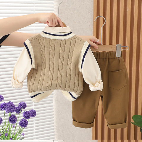 Boys 3-Piece Formal Shirt, Vest & Pants Set (1-5 Years)