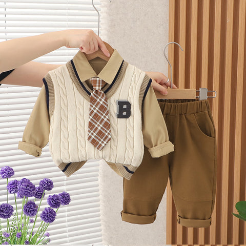 Boys 3-Piece Formal Shirt, Vest & Pants Set (1-5 Years)