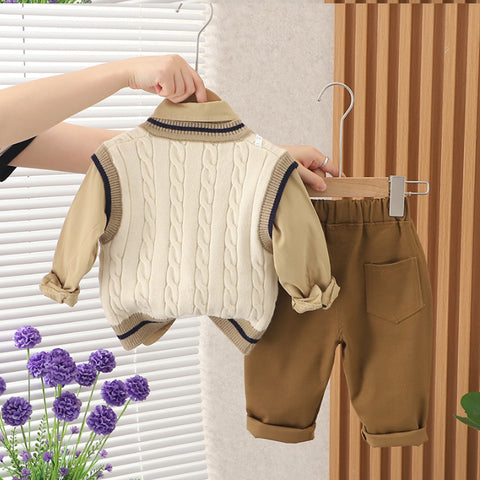 Boys 3-Piece Formal Shirt, Vest & Pants Set (1-5 Years)