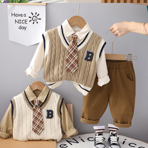 Boys 3-Piece Formal Shirt, Vest & Pants Set (1-5 Years)