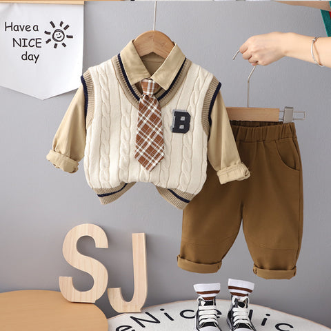 Boys 3-Piece Formal Shirt, Vest & Pants Set (1-5 Years)