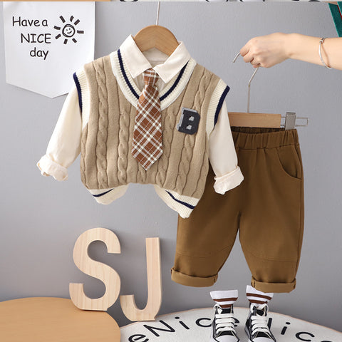 Boys 3-Piece Formal Shirt, Vest & Pants Set (1-5 Years)