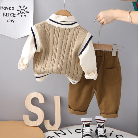 Boys 3-Piece Formal Shirt, Vest & Pants Set (1-5 Years)