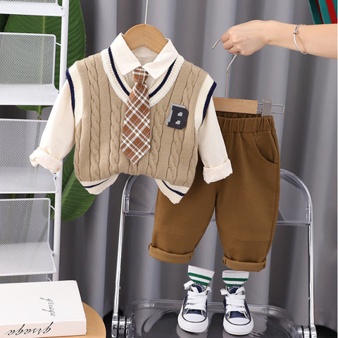Boys 3-Piece Formal Shirt, Vest & Pants Set (1-5 Years)