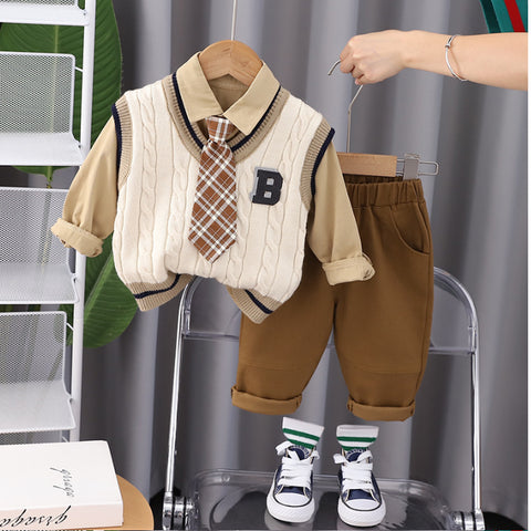 Boys 3-Piece Formal Shirt, Vest & Pants Set (1-5 Years)